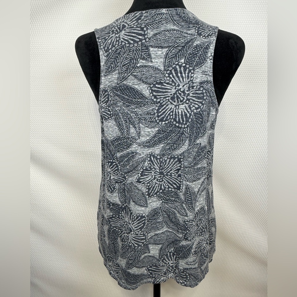 J. Crew Floral Tank Top Gray Navy Sleeveless Blouse Size Small Casual Summer - Picture 3 of 10